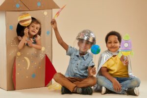 Kids Playing with Space Rocket