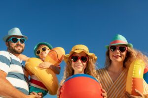 Happy family having fun on summer vacation