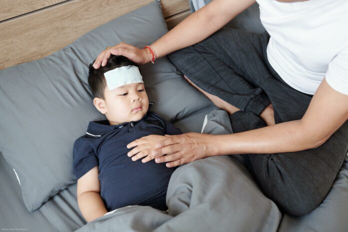 Sick child in bed Sick child in bed